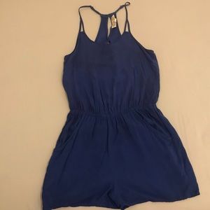 Small Blue Romper - With Pockets!